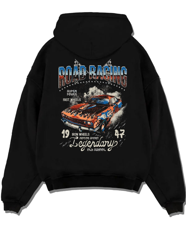 Black pullover hoodie laid flat on a white background, featuring Lexus IS250 jdm street racing performance motorsport graphic.