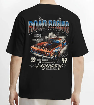 Black T-shirt worn by a male model, back view, featuring Lexus IS250 jdm street racing performance motorsport automotive graphic.
